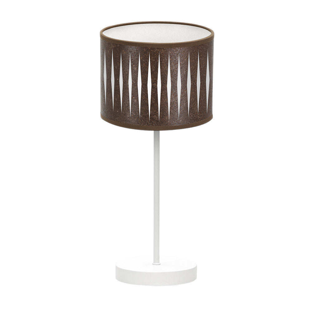 Lámpara de mesa Piron Fabrilamp / Abrila, diseño moderno en blanco y óxido, ideal para interiores.