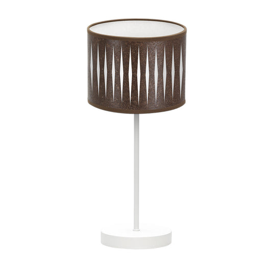 Lámpara de mesa Piron Fabrilamp / Abrila, diseño moderno en blanco y óxido, ideal para interiores.