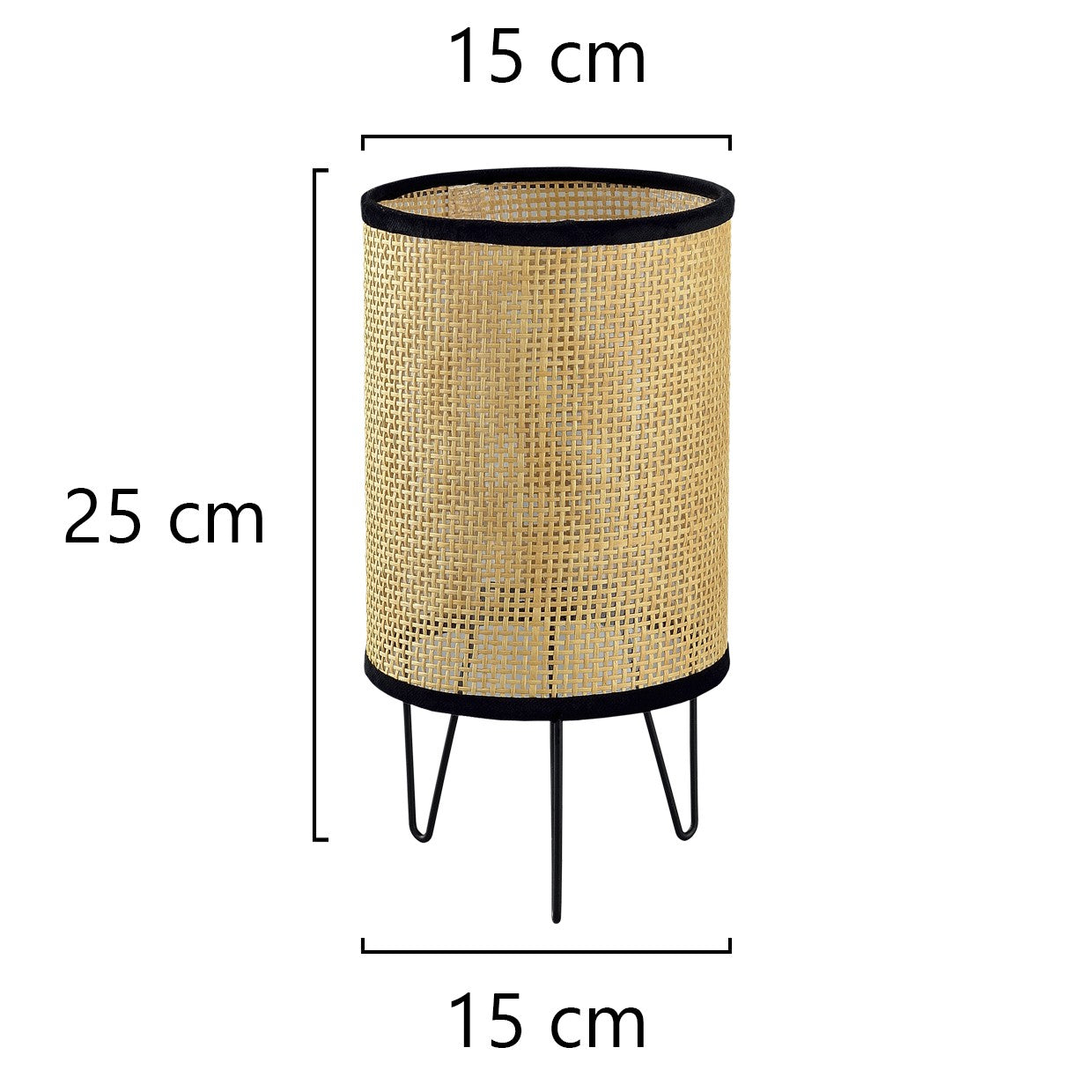 Medidas Sobremesa Polo Rejilla Marrón Negra AJP/Alemar Ref. 11373 - LuzGuru.com
