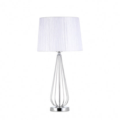 Sobremesa Robina Cromo con pantalla blanca de Fabrilamp, diseño moderno y elegante para tu hogar.