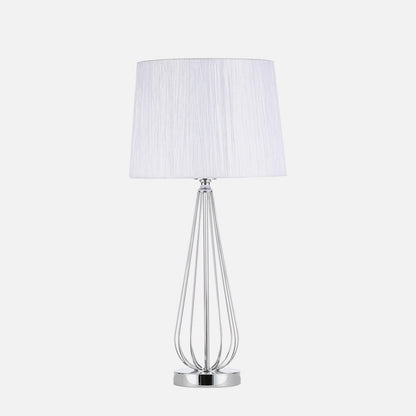 Lámpara Robina fabricada en metal cromado, color blanco, ideal para iluminar interiores con estilo