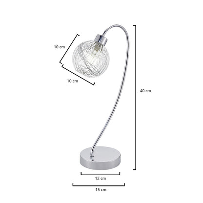 Medidas de la lámpara de sobremesa ROLO Cromo AJP/Alemar (Ref. 10437) - luzguru.com
