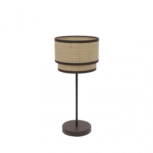 Lámpara de Sobremesa Roque 41 cm Arpillera Natural y Marrón Fabrilamp - vista principal | Fabrilamp / Abrila