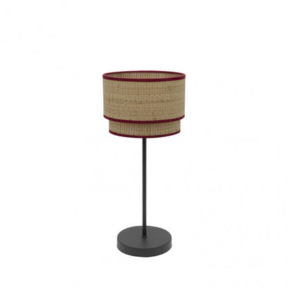 Sobremesa Roque Natural/Rojo E14 de Fabrilamp/Abrila. Diseño elegante y funcional para tu hogar.