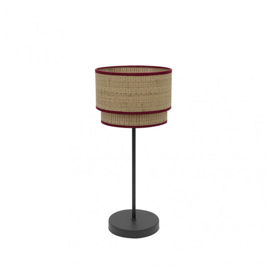 Sobremesa Roque Natural/Rojo E14 de Fabrilamp/Abrila. Diseño elegante y funcional para tu hogar.