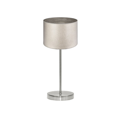 Lámpara Sobremesa Tania Fabrilamp / Abrila - Níquel con Pantalla Madera Gris 42x17x17 cm