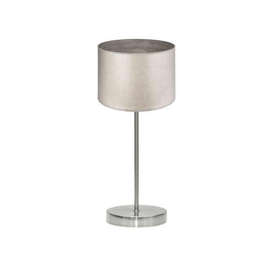 Lámpara Sobremesa Tania Fabrilamp / Abrila - Níquel con Pantalla Madera Gris 42x17x17 cm