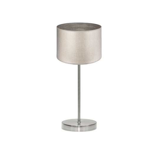 Lámpara de Sobremesa Tania 42 cm Níquel y Pantalla Madera Gris Fabrilamp - vista principal | Fabrilamp / Abrila