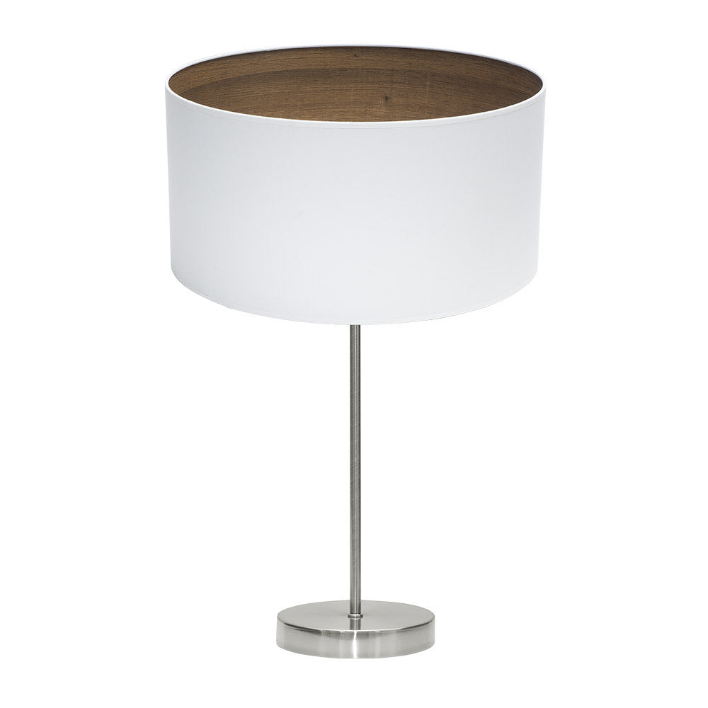 Lámpara de mesa Tatiana Fabrilamp / Abrila, diseño moderno en níquel y madera, ref. 189171184