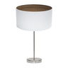 Lámpara de mesa Tatiana Fabrilamp / Abrila, diseño moderno en níquel y madera, ref. 189171184