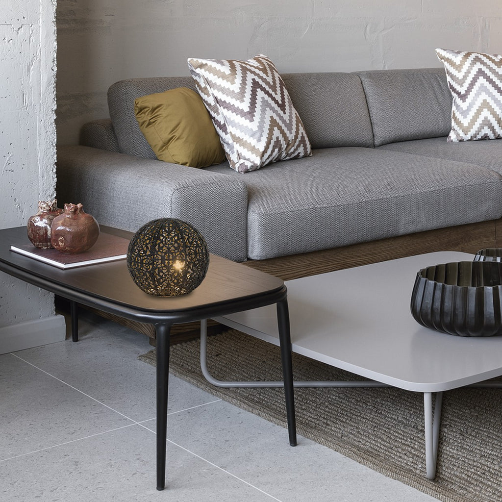 Sobremesa TICAM Negra 28W G-9 AJP/Alemar - Ref. 11391 - Medidas detalladas. LuzGuru.com
