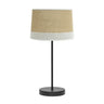 Sobremesa Tietar Fabrilamp con pantalla tejido de saco y lino rayado en color blanco
