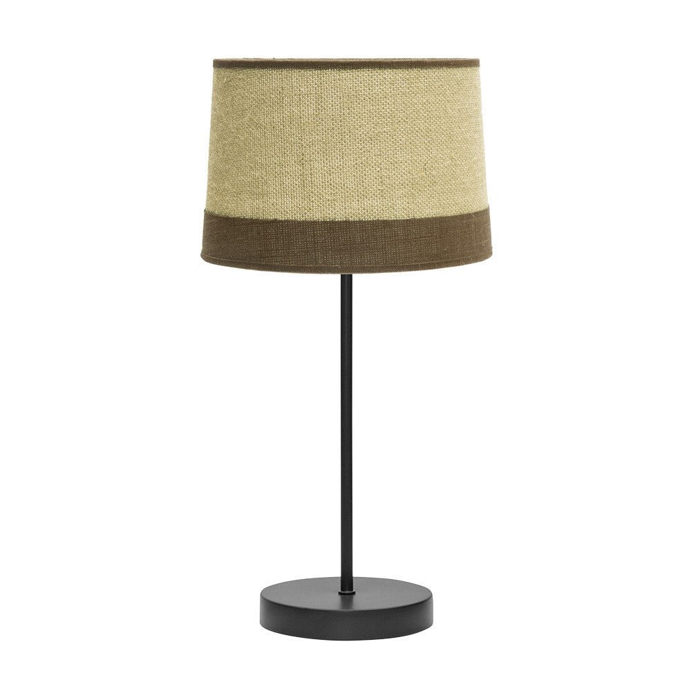 Sobremesa Tietar Saco Marrón Fabrilamp / Abrila 44x22x22 cm, lámpara de mesa en metal negro con pantalla textil