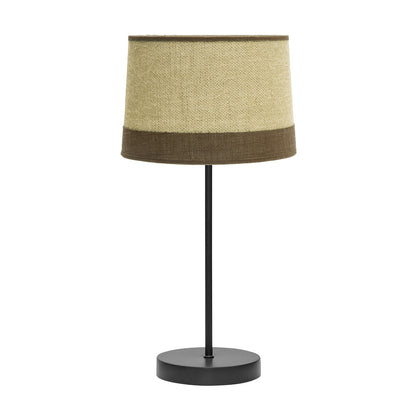Sobremesa Tietar Saco Marrón Fabrilamp / Abrila 44x22x22 cm, lámpara de mesa en metal negro con pantalla textil