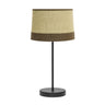 Sobremesa Tietar Saco Marrón Fabrilamp / Abrila 44x22x22 cm, lámpara de mesa en metal negro con pantalla textil