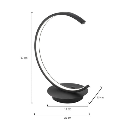 Sobremesa LED AJP Alemar Uber Negra Mate 8W (Ref. 60424): Descubre sus dimensiones. Elegancia y funcionalidad en tu espacio. LuzGuru.
