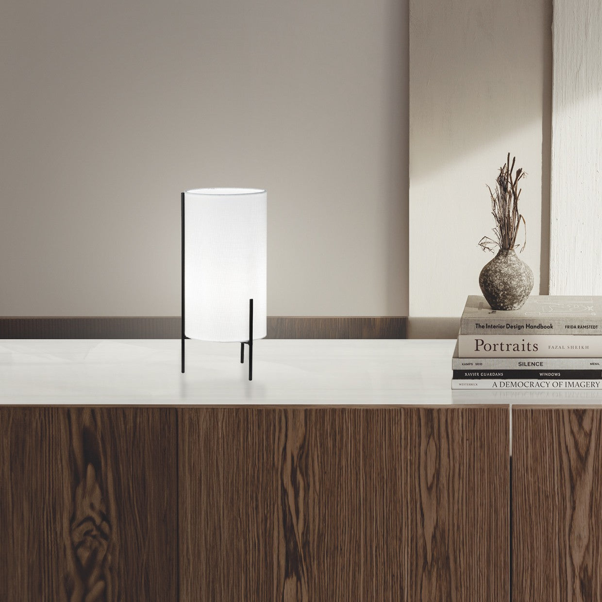 Medidas Sobremesa Virgil Blanco/Negro AJP/Alemar Ref. 11694 - LuzGuru
