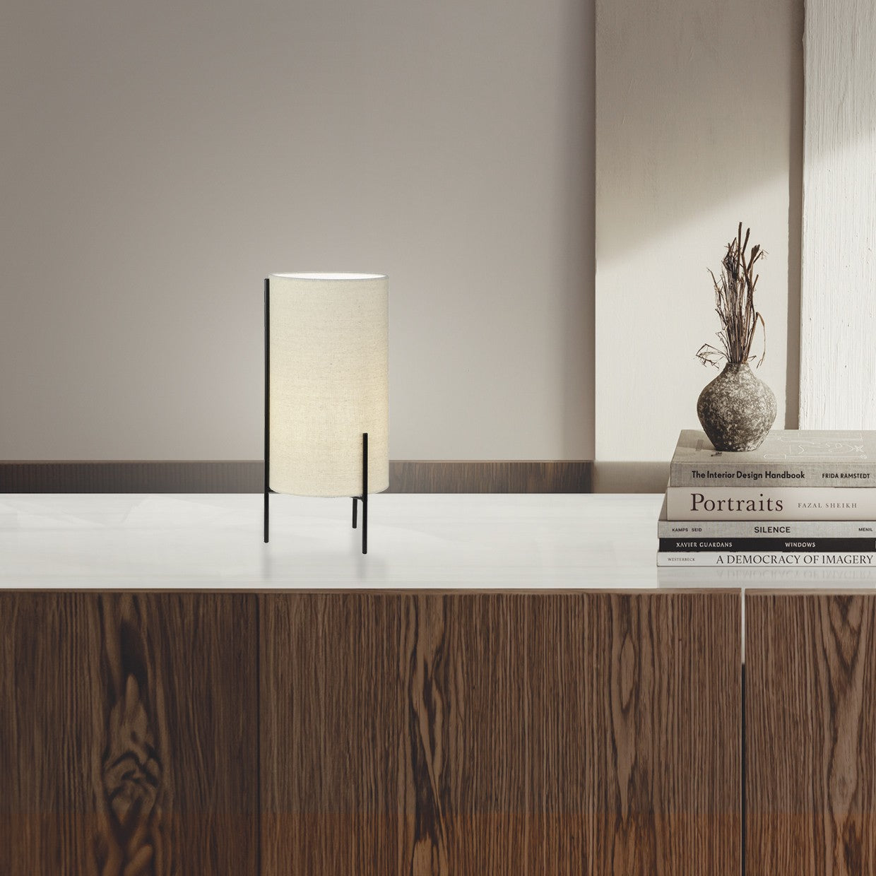 Sobremesa Virgil Tostado/Negro AJP/Alemar (Ref. 11696) - Medidas detalladas. LuzGuru.
