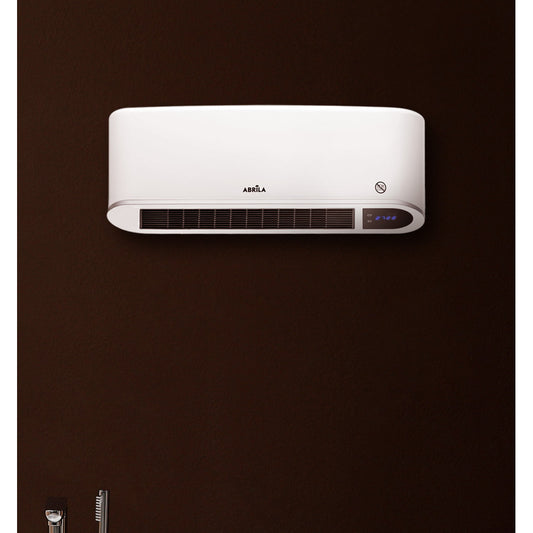 Calefactor cerámico fabricado en metal color blanco