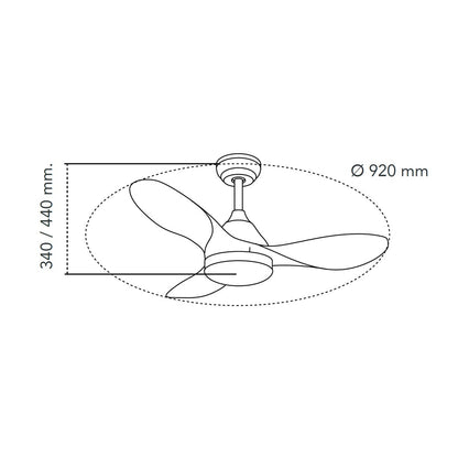 Elegante ventilador negro ideal para habitaciones pequeñas