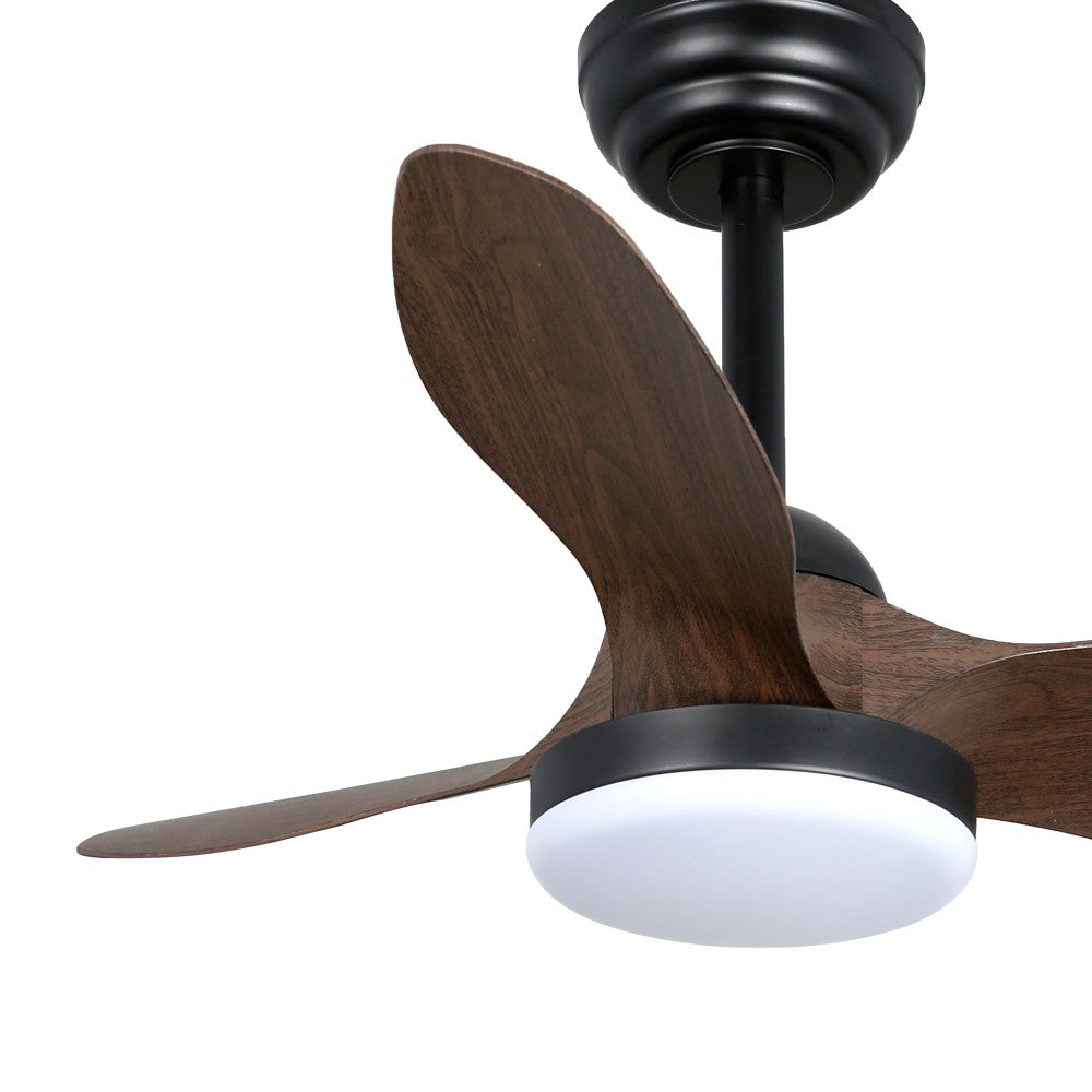 Ventilador Stel Mini S fabricado en Acero y ABS color Negro y Madera