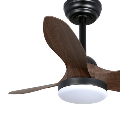 Ventilador Stel Mini S fabricado en Acero y ABS color Negro y Madera