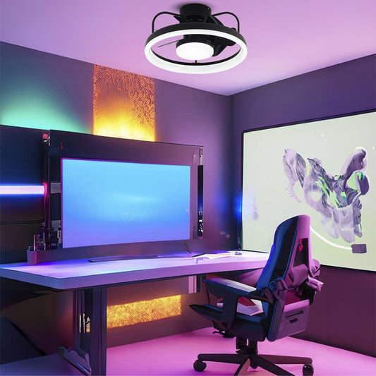 Ventilador de Techo con Luz LED Strike 50W Negro CristalRecord - imagen 2 | CristalRecord