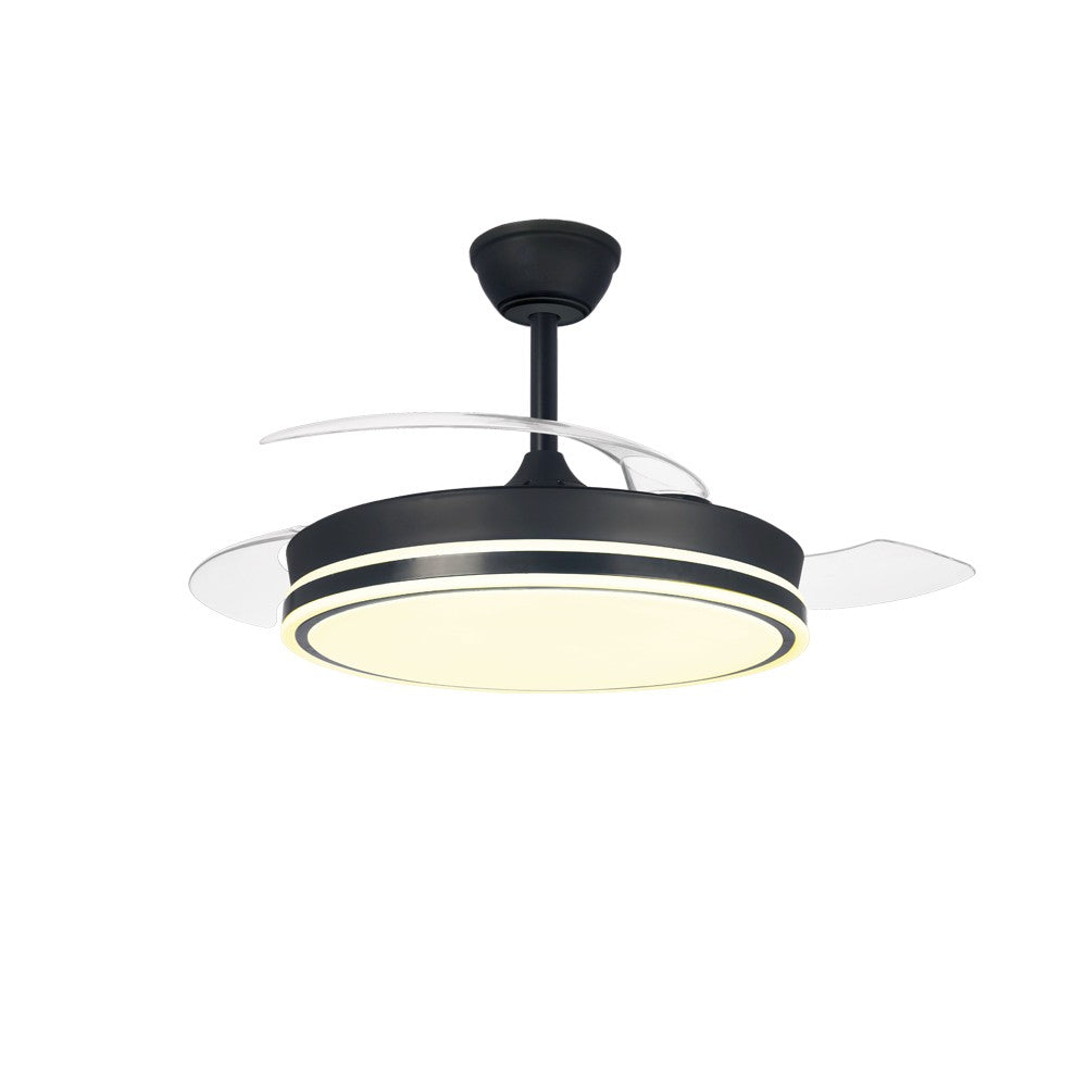 Elegante ventilador negro ideal para dormitorio