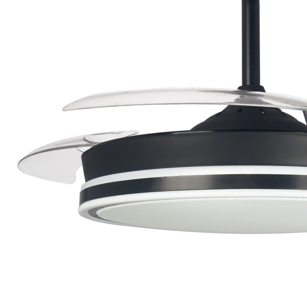 Ventilador de Techo con Luz Supereco Negro 45W Aspas Retráctiles CristalRecord - imagen 3 | CristalRecord
