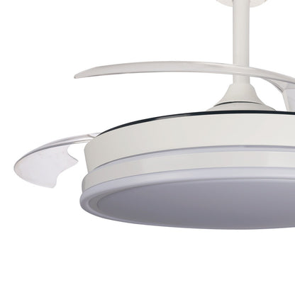 Elegante ventilador con aspas retráctiles ideal para salón