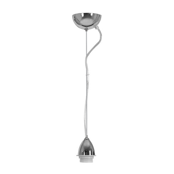 Colgante de metal cromado E27, regulable en altura de 20 a 100 cm, ideal para decoración interior. Fabrilamp en luzguru.com