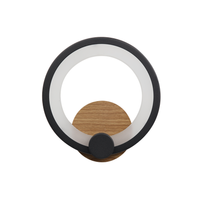 Aplique moderno Sydney Negro / Madera Oscura – vista principal · Ref. 155961084