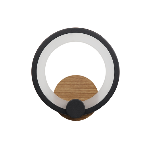 Aplique moderno Sydney Negro/Madera Oscura – vista principal · Ref. 155961084