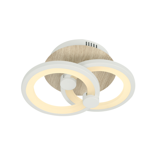 Plafón Moderno LED Sydney Blanco/Madera Clara – vista principal · Ref. 155982085