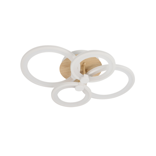 Plafón Moderno LED Sydney Blanco/Madera Clara – vista principal · Ref. 155984085