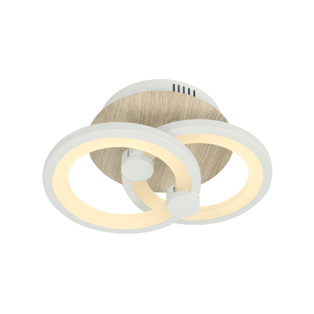 Plafón Moderno LED Sydney Blanco / Madera Clara – vista principal · Ref. 155982085