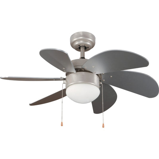 Ventilador de Techo Tabit Plata con Luz E27 CristalRecord - vista principal | CristalRecord