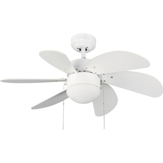 Ventilador de Techo Tabit Blanco con Luz E27 CristalRecord - vista principal | CristalRecord
