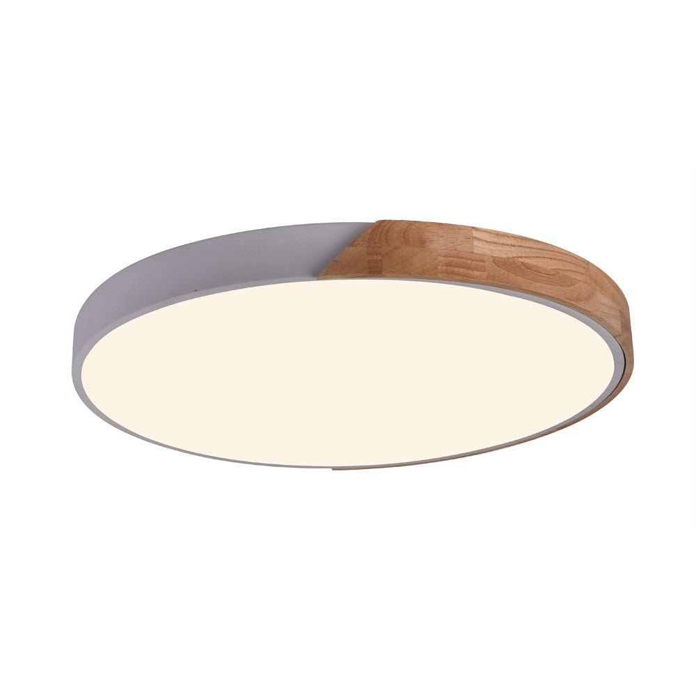 Plafón Taoro fabricado en Madera, Metal y PC color Blanco y Madera