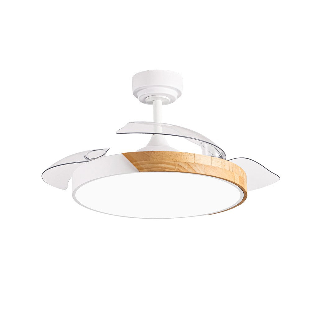 Ventilador de Techo Taoro Mini Blanco con Luz LED y Aspas Retráctiles CristalRecord - vista principal | CristalRecord
