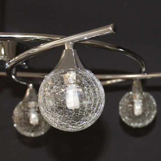 Lámpara Lotto fabricada en acero y cristal color cromo