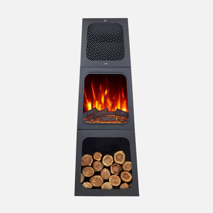 Chimenea Eléctrica Vintage Cornelius 1800W Negro Fabrilamp - vista principal | Fabrilamp / Abrila