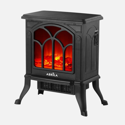 Termoventilador Cerámico Inola 1500 W Negro Efecto Chimenea Fabrilamp - Vista frontal principal en fondo blanco | LuzGurú