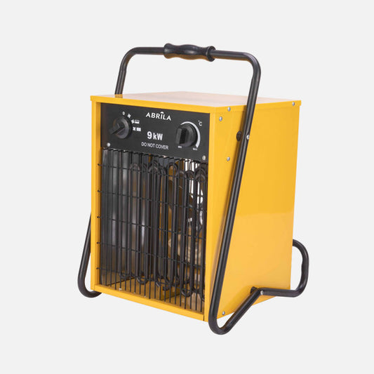 Termoventilador Industrial Copan 9000W Trifásico Amarillo Fabrilamp - Vista frontal principal en fondo blanco | LuzGurú
