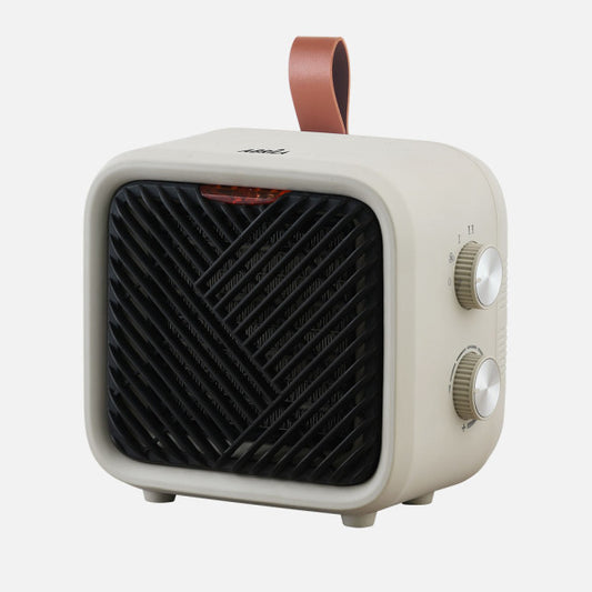 Termoventilador Cerámico Drisana 1500 W Beige Vintage Fabrilamp - Vista frontal principal en fondo blanco | LuzGurú