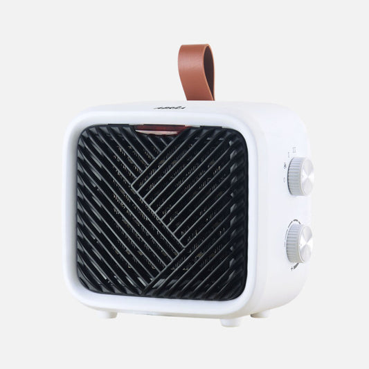 Termoventilador Cerámico Drisana 1500W Blanco Vintage Fabrilamp - Vista frontal principal en fondo blanco | LuzGurú