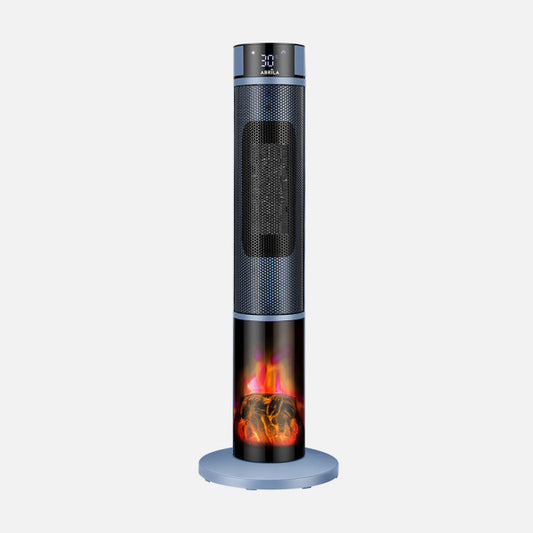 Termoventilador Vertical Cerámico Everton 2000W Azul/Negro con Mando a Distancia Fabrilamp - Vista frontal principal en fondo blanco | LuzGurú