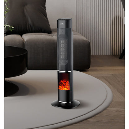 Termoventilador Melodia fabricado en Policarbonato color Negro