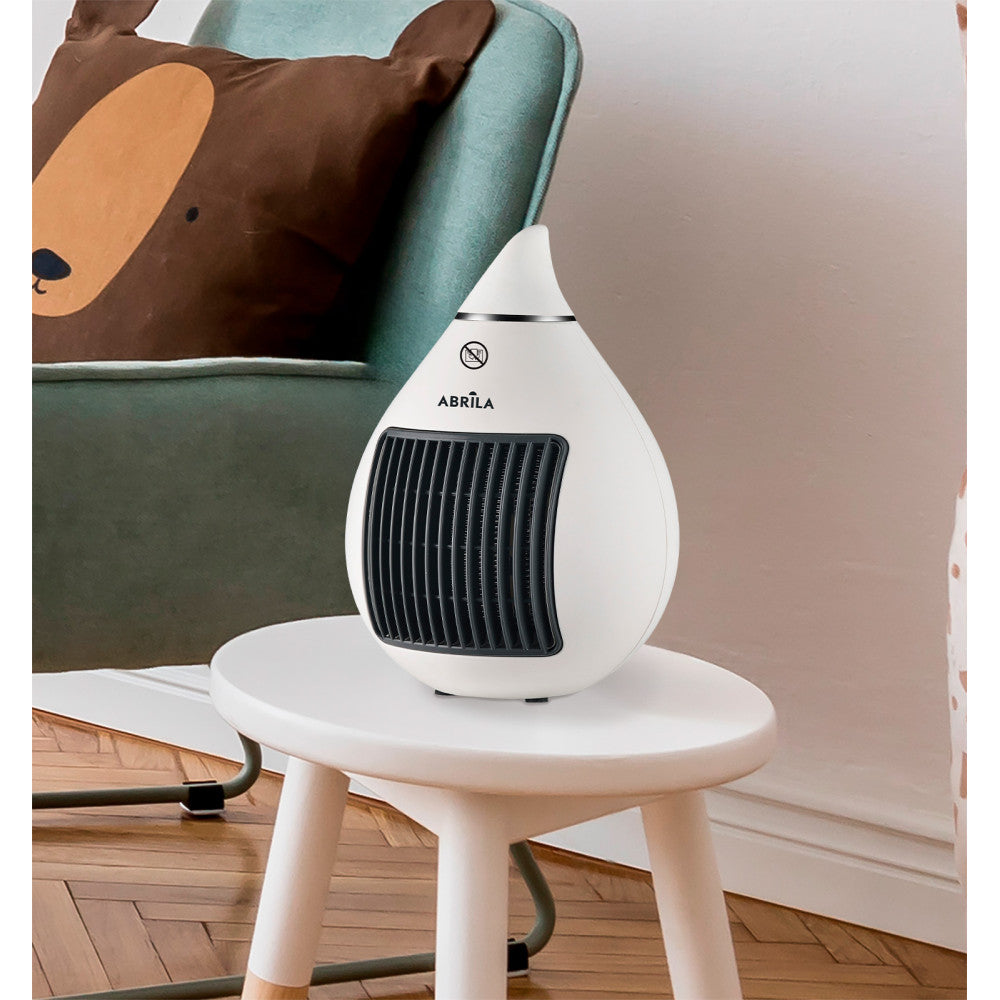 Termoventilador cerámico Fabrilamp / Abrila fabricado en metal color blanco/cromo