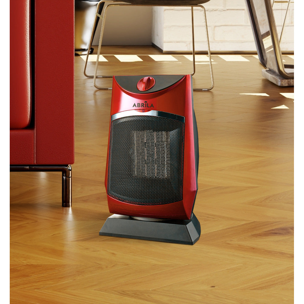 Termoventilador cerámico Calidez Fabrilamp / Abrila fabricado en metal color rojo